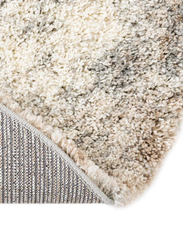 Khaki 7' 10 x 7' 10 Soft Touch Shag Round Area Rug Thick Soft Touch Fluffy & Plush Shaggy Pile 100% Polypropylene Unique Carpet for Modern Home Interiors for Sale at Rug Engine