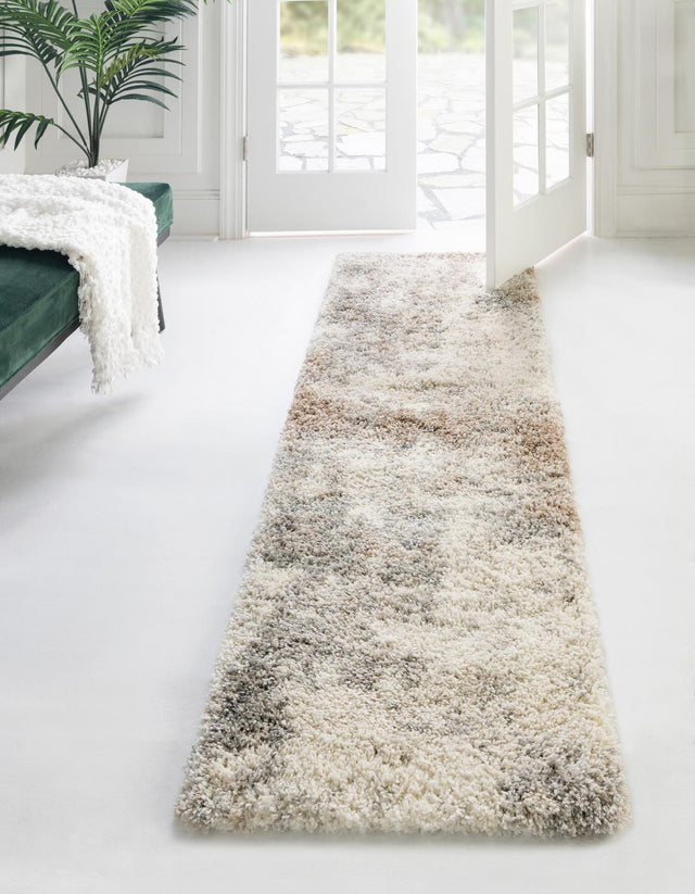 Khaki 2' 7 x 10' Soft Touch Shag Runner Area Rug Thick Soft Touch Fluffy & Plush Shaggy Pile