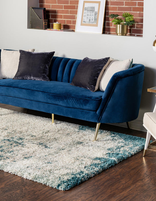 Sage Green 4' 1 x 6' 1 Soft Touch Shag Rectangle Area Rug Thick Soft Touch Fluffy & Plush Shaggy Pile 100% Polypropylene Unique Carpet for Modern Home Interiors for Sale at Rug Engine