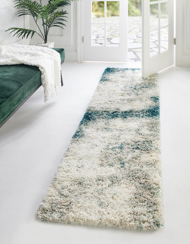 Sage Green 2' 7 x 13' 1 Soft Touch Shag Runner Area Rug Thick Soft Touch Fluffy & Plush Shaggy Pile 100% Polypropylene Unique Carpet for Modern Home Interiors for Sale at Rug Engine