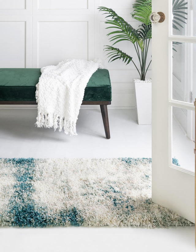 Sage Green 2' 7 x 13' 1 Soft Touch Shag Runner Area Rug Thick Soft Touch Fluffy & Plush Shaggy Pile 100% Polypropylene Unique Carpet for Modern Home Interiors for Sale at Rug Engine