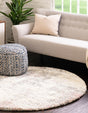 Pink 3' 3 x 3' 3 Soft Touch Shag Round Area Rug Thick Soft Touch Fluffy & Plush Shaggy Pile