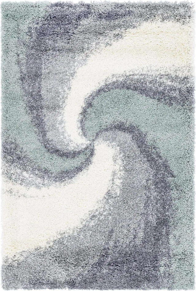 Sage Green 4' 1 x 6' 1 Soft Touch Shag Rectangle Area Rug Thick Soft Touch Fluffy & Plush Shaggy Pile 100% Polypropylene Unique Carpet for Modern Home Interiors for Sale at Rug Engine