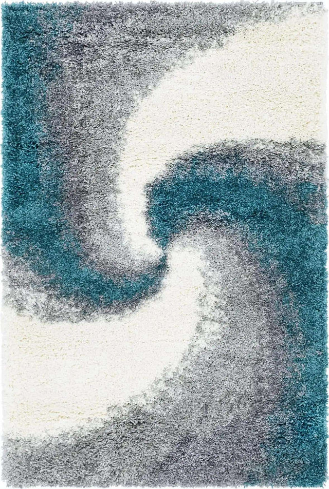 Turquoise 3' 3 x 5' 3 Soft Touch Shag Rectangle Area Rug Thick Soft Touch Fluffy & Plush Shaggy Pile