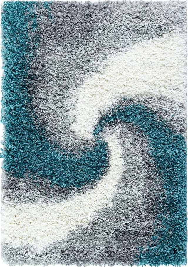 Turquoise 2' x 3' 1 Soft Touch Shag Rectangle Area Rug Thick Soft Touch Fluffy & Plush Shaggy Pile 100% Polypropylene Unique Carpet for Modern Home Interiors for Sale at Rug Engine