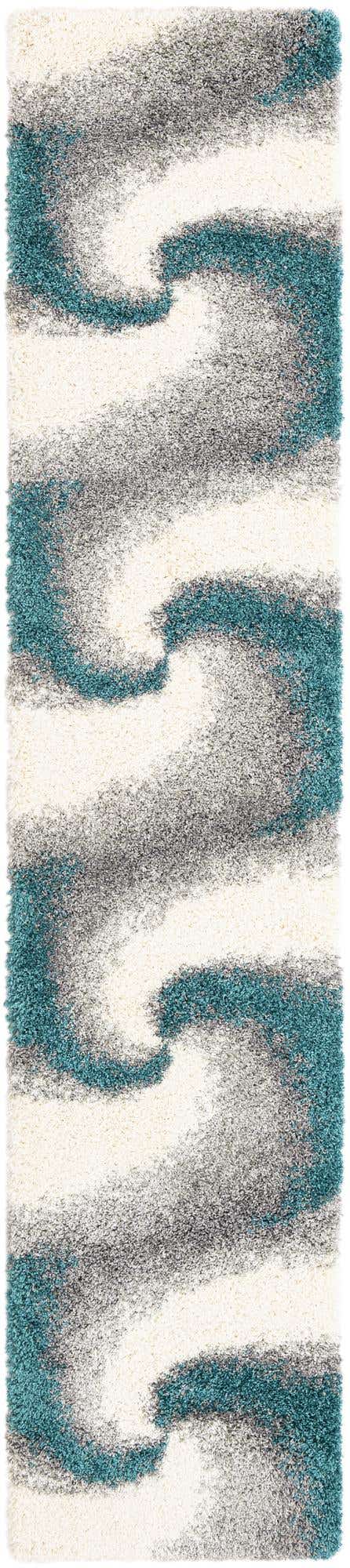 Turquoise 2' 7 x 13' 1 Soft Touch Shag Runner Area Rug Thick Soft Touch Fluffy & Plush Shaggy Pile 100% Polypropylene Unique Carpet for Modern Home Interiors for Sale at Rug Engine