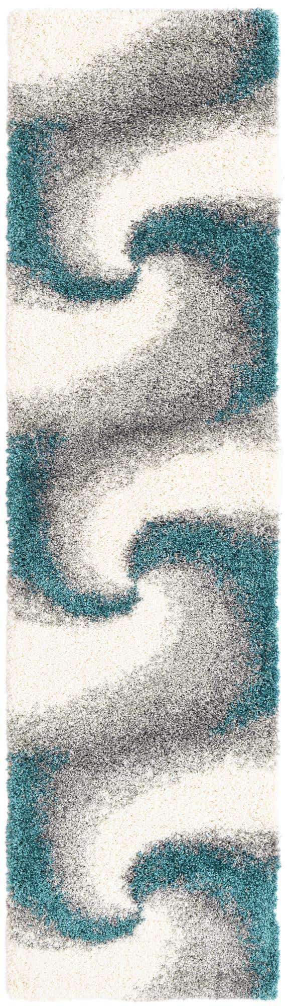 Turquoise 2' 7 x 10' Soft Touch Shag Runner Area Rug Thick Soft Touch Fluffy & Plush Shaggy Pile 100% Polypropylene Unique Carpet for Modern Home Interiors for Sale at Rug Engine