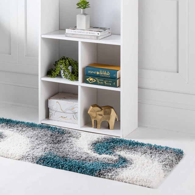 Turquoise 2' 7 x 10' Soft Touch Shag Runner Area Rug Thick Soft Touch Fluffy & Plush Shaggy Pile 100% Polypropylene Unique Carpet for Modern Home Interiors for Sale at Rug Engine