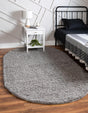 Cloud Gray 5' 3 x 8' Solid Shag Oval Area Rug Thick Soft Touch Fluffy & Plush Shaggy Pile