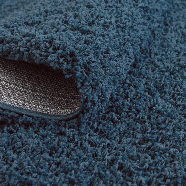 Sapphire Blue 4' 1 x 4' 1 Solid Shag Octagon Area Rug Thick Soft Touch Fluffy & Plush Shaggy Pile Durable Minimalist Carpet for Classic Interior Design for Sale at Rug Engine