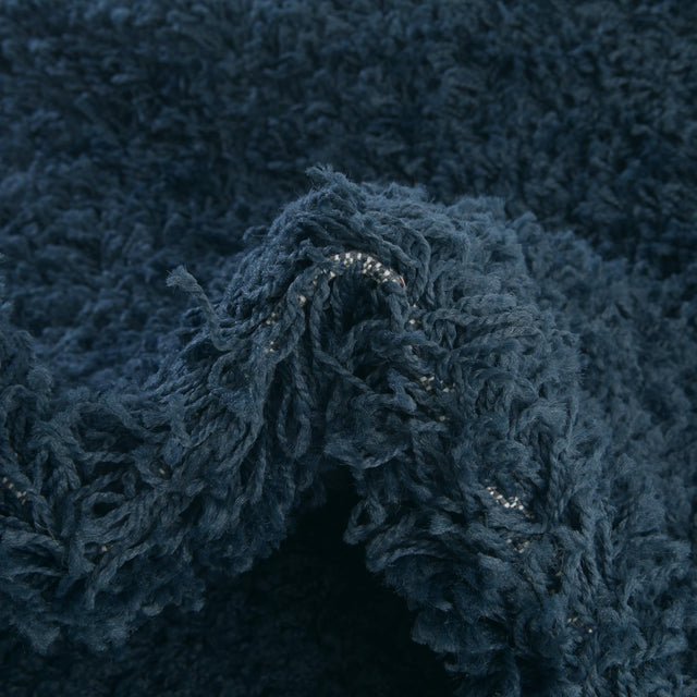 Sapphire Blue 4' 1 x 4' 1 Solid Shag Octagon Area Rug Thick Soft Touch Fluffy & Plush Shaggy Pile Durable Minimalist Carpet for Classic Interior Design for Sale at Rug Engine