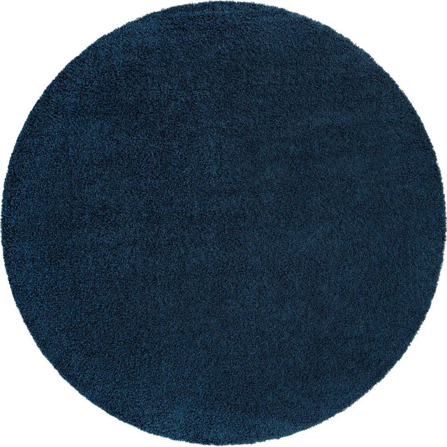 Sapphire Blue 10' x 10' Solid Shag Round Area Rug Thick Soft Touch Fluffy & Plush Shaggy Pile Durable Minimalist Carpet for Classic Interior Design for Sale at Rug Engine