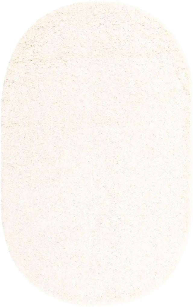Snow White 5' 3 x 8' Solid Shag Oval Area Rug Thick Soft Touch Fluffy & Plush Shaggy Pile Durable Minimalist Carpet for Classic Interior Design for Sale at Rug Engine