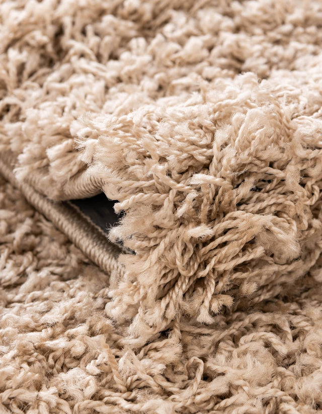 Taupe 6' 1 x 6' 1 Solid Shag Octagon Area Rug Thick Soft Touch Fluffy & Plush Shaggy Pile Durable Minimalist Carpet for Classic Interior Design for Sale at Rug Engine