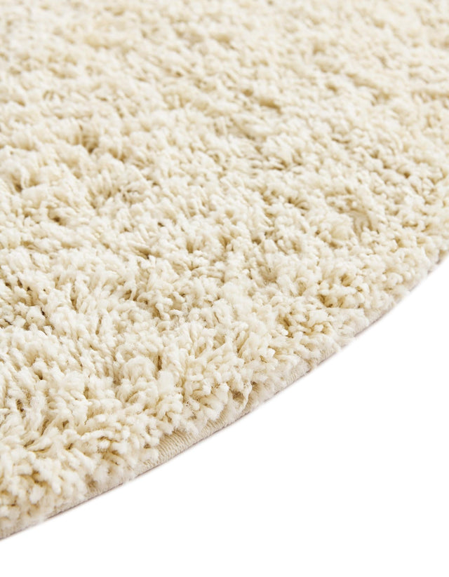 Pure Ivory 7' 10 x 10' Solid Shag Oval Area Rug Thick Soft Touch Fluffy & Plush Shaggy Pile Durable Minimalist Carpet for Classic Interior Design for Sale at Rug Engine