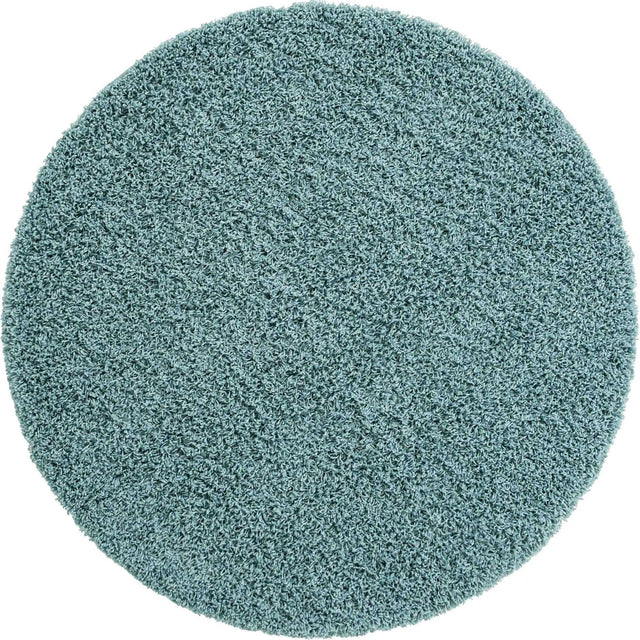 Light Slate Blue 5' 3 x 5' 3 Solid Shag Round Area Rug Thick Soft Touch Fluffy & Plush Shaggy Pile Durable Minimalist Carpet for Classic Interior Design for Sale at Rug Engine