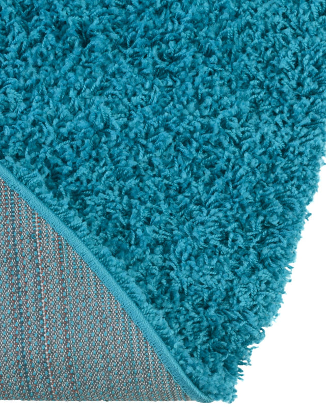 Turquoise 7' 10 x 10' Solid Shag Oval Area Rug Thick Soft Touch Fluffy & Plush Shaggy Pile Durable Minimalist Carpet for Classic Interior Design for Sale at Rug Engine