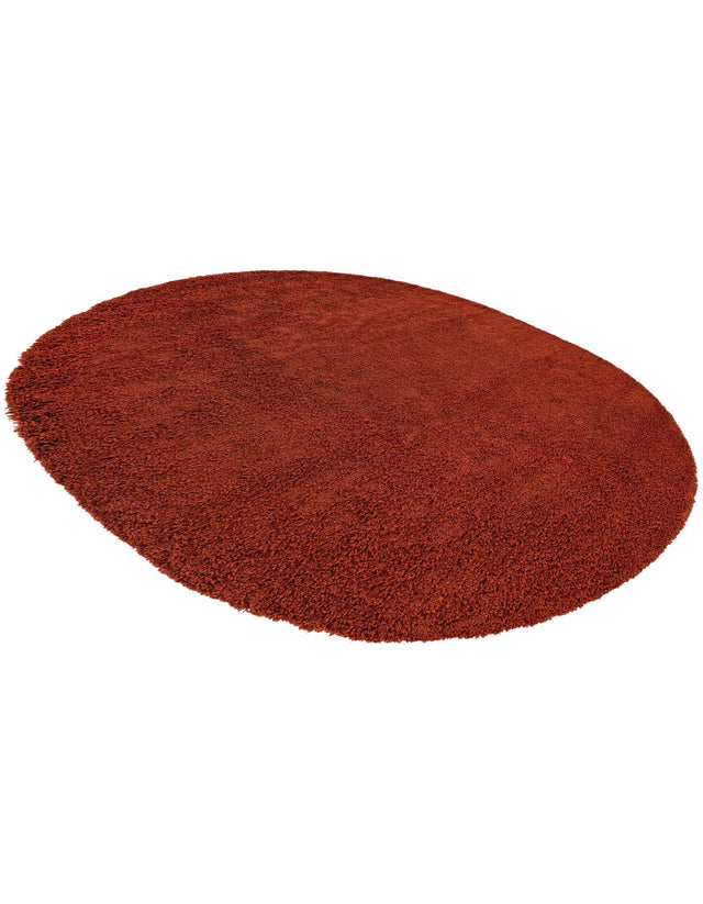 Terracotta 7' 10 x 10' Solid Shag Oval Area Rug Thick Soft Touch Fluffy & Plush Shaggy Pile Durable Minimalist Carpet for Classic Interior Design for Sale at Rug Engine