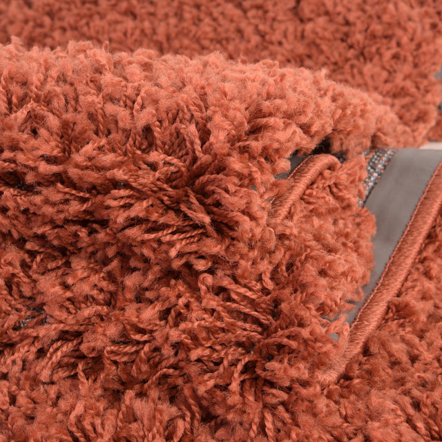 Terracotta 7' 10 x 10' Solid Shag Oval Area Rug Thick Soft Touch Fluffy & Plush Shaggy Pile Durable Minimalist Carpet for Classic Interior Design for Sale at Rug Engine