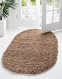 Sandy Brown 3' 1 x 5' 3 Solid Shag Oval Area Rug Thick Soft Touch Fluffy & Plush Shaggy Pile