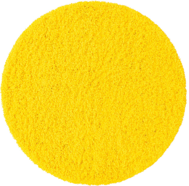 Tuscan Sun Yellow 3' 1 x 3' 1 Solid Shag Round Area Rug Thick Soft Touch Fluffy & Plush Shaggy Pile