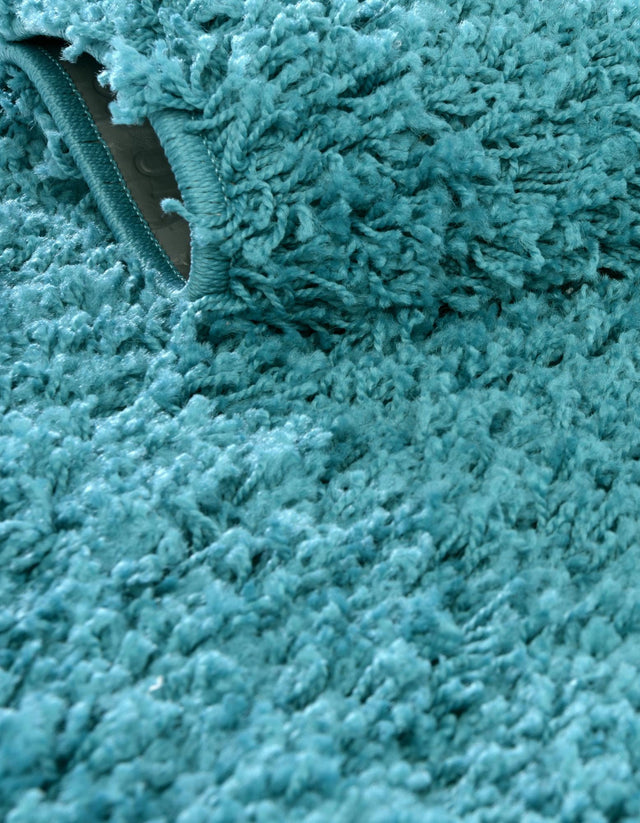 Deep Aqua Blue 5' 3 x 8' Solid Shag Oval Area Rug Thick Soft Touch Fluffy & Plush Shaggy Pile