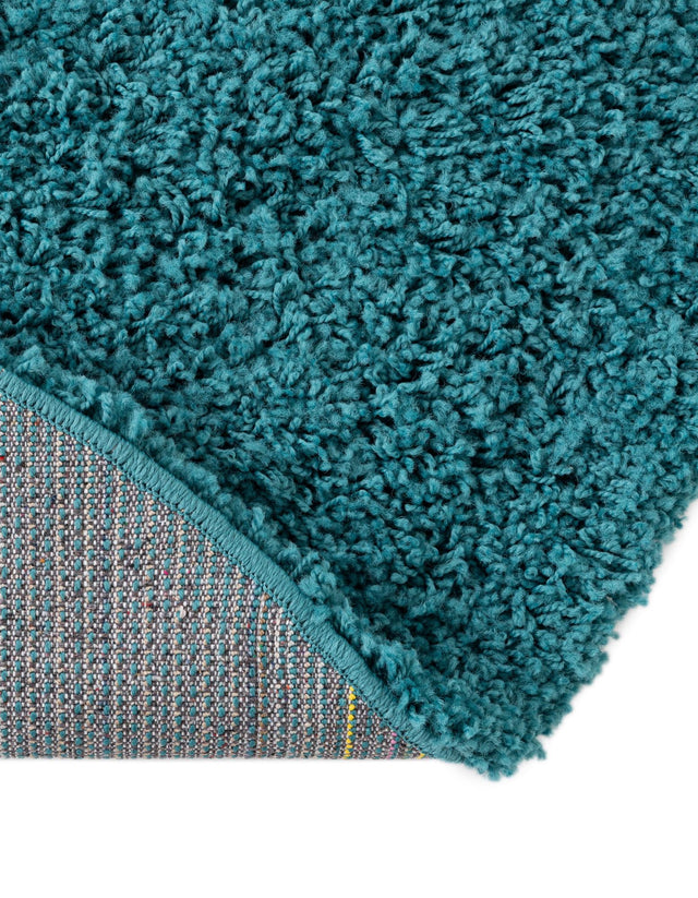 Deep Aqua Blue 5' 3 x 8' Solid Shag Oval Area Rug Thick Soft Touch Fluffy & Plush Shaggy Pile