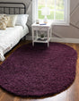 Eggplant Purple 3' 3 x 5' 3 Solid Shag Oval Rug