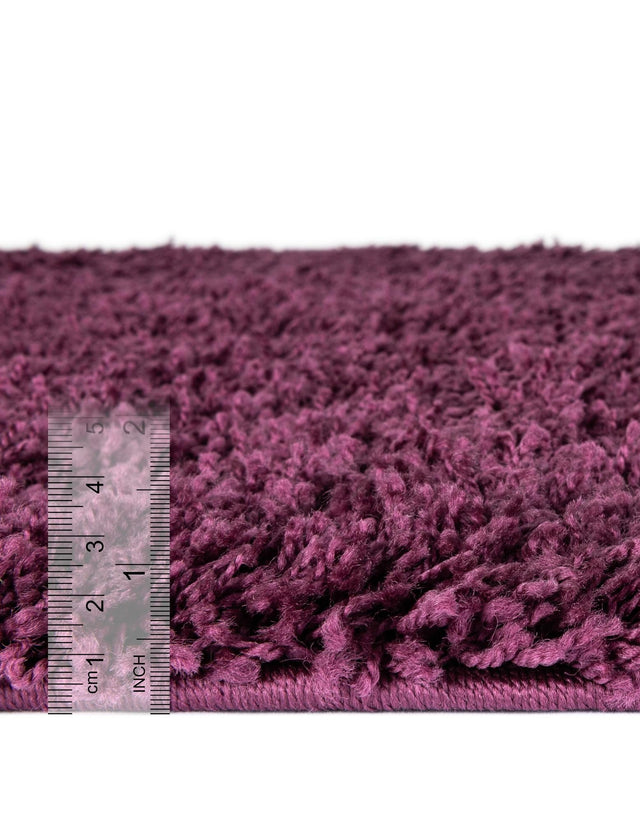 Eggplant Purple 3' 1 x 5' 3 Solid Shag Oval Area Rug Thick Soft Touch Fluffy & Plush Shaggy Pile