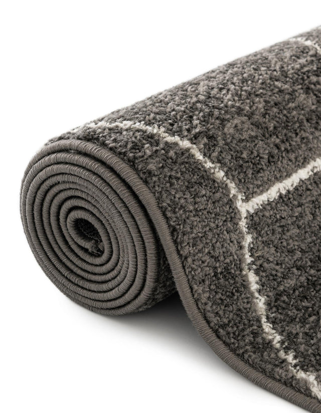 Dark Gray 10' x 10' Trellis Frieze Square Area Rug Geometric Modern Unique Stain Resistant Easy Clean Carpet for Living, Dining, Bedrooms, Office for Sale at Rug Engine