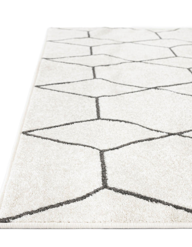 Ivory 7' 10 x 7' 10 Trellis Frieze Octagon Area Rug Geometric Modern Unique Stain Resistant Easy Clean Carpet for Living, Dining, Bedrooms, Office for Sale at Rug Engine