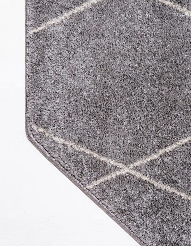 Light Gray 5' 3 x 5' 3 Trellis Frieze Octagon Area Rug Geometric Modern Unique Stain Resistant Easy Clean Carpet for Living, Dining, Bedrooms, Office for Sale at Rug Engine