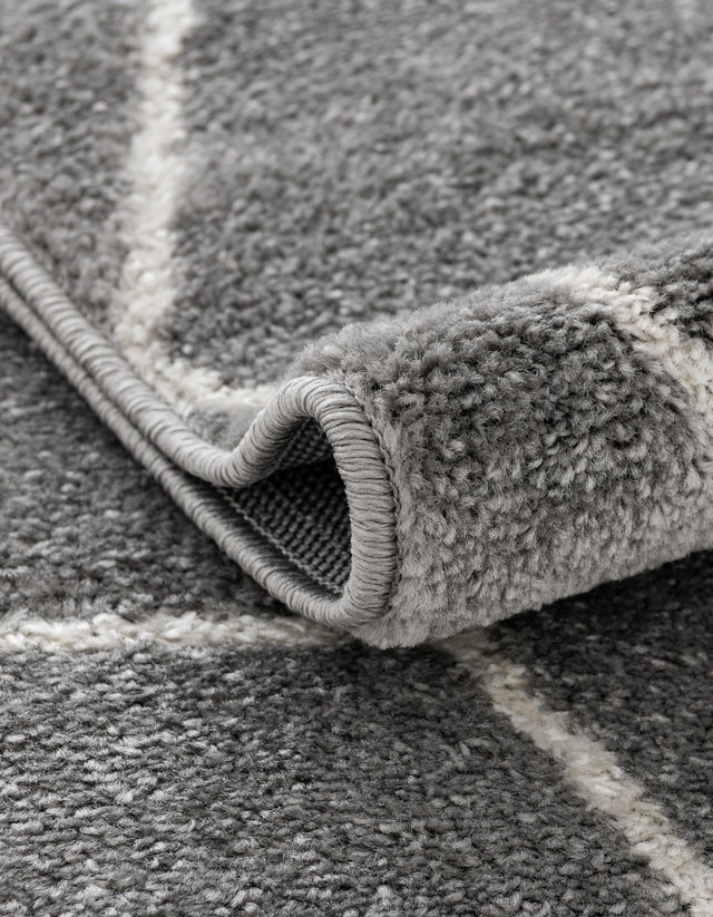 Light Gray 7' 10 x 7' 10 Trellis Frieze Square Area Rug Geometric Modern Unique Stain Resistant Easy Clean Carpet for Living, Dining, Bedrooms, Office for Sale at Rug Engine