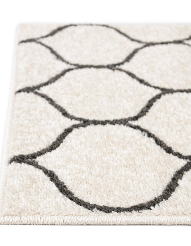 Ivory 5' 3 x 5' 3 Trellis Frieze Octagon Area Rug Geometric Modern Unique Stain Resistant Easy Clean Carpet for Living, Dining, Bedrooms, Office for Sale at Rug Engine