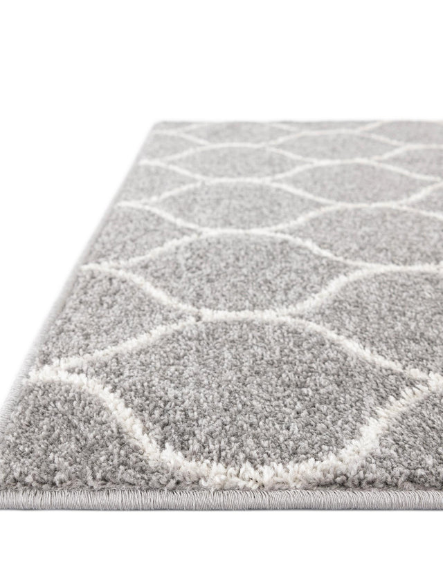 Light Gray 5' 3 x 5' 3 Trellis Frieze Octagon Area Rug Geometric Modern Unique Stain Resistant Easy Clean Carpet for Living, Dining, Bedrooms, Office for Sale at Rug Engine