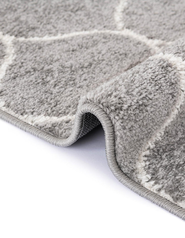 Light Gray 3' 1 x 3' 1 Trellis Frieze Square Area Rug Geometric Modern Unique Stain Resistant Easy Clean Carpet for Living, Dining, Bedrooms, Office for Sale at Rug Engine