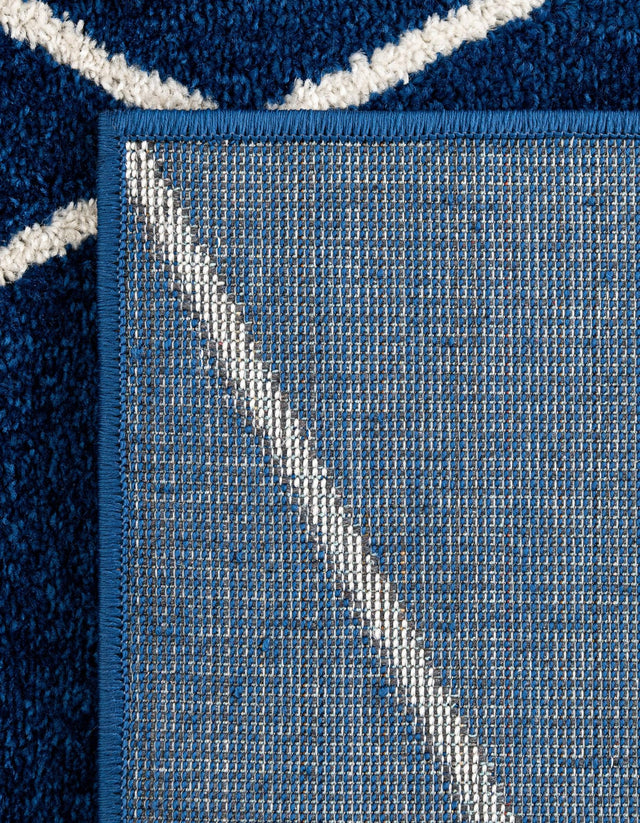 Navy Blue 5' 3 x 5' 3 Trellis Frieze Octagon Area Rug Geometric Modern Unique Stain Resistant Easy Clean Carpet for Living, Dining, Bedrooms, Office for Sale at Rug Engine