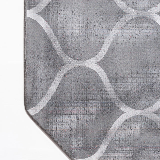 Dark Gray 5' 3 x 5' 3 Trellis Frieze Octagon Area Rug Geometric Modern Unique Stain Resistant Easy Clean Carpet for Living, Dining, Bedrooms, Office for Sale at Rug Engine
