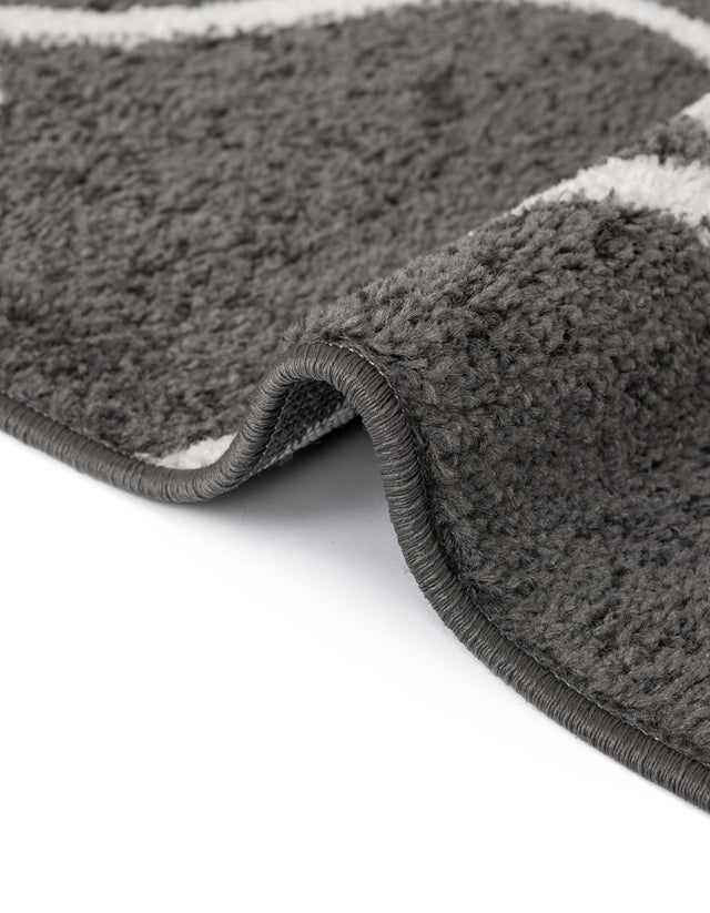Dark Gray 7' 10 x 7' 10 Trellis Frieze Octagon Area Rug Geometric Modern Unique Stain Resistant Easy Clean Carpet for Living, Dining, Bedrooms, Office for Sale at Rug Engine