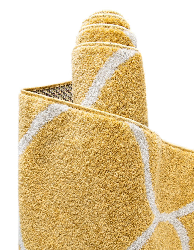 Yellow 5' 3 x 5' 3 Trellis Frieze Square Area Rug Geometric Modern Unique Stain Resistant Easy Clean Carpet for Living, Dining, Bedrooms, Office for Sale at Rug Engine