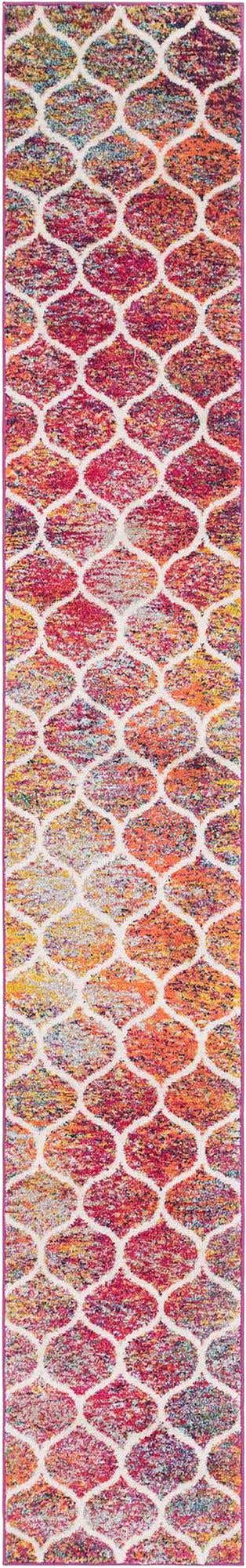 Multicolor 2' x 13' 1 Trellis Frieze Runner Area Rug Geometric Modern Unique Stain Resistant Easy Clean Carpet for Living, Dining, Bedrooms, Office for Sale at Rug Engine