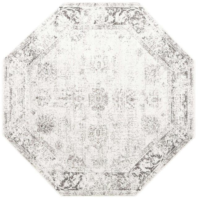 Gray 7' 10 x 7' 10 Sofia Octagon Area Rug Durable Easy Clean Stain Resistant Unique Carpet for Affordable Interior Home Design for Sale at Rug Engine