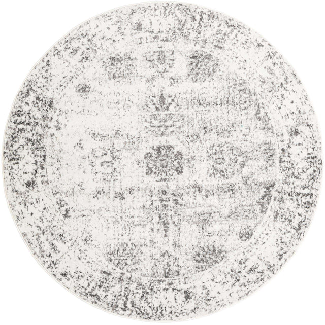 Gray 6' 1 x 6' 1 Sofia Round Area Rug Durable Easy Clean Stain Resistant Unique Carpet for Affordable Interior Home Design for Sale at Rug Engine