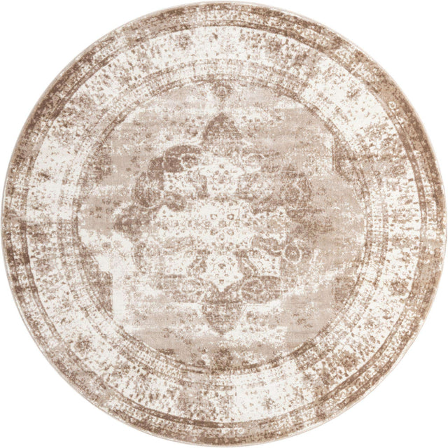Beige 10' x 10' Sofia Round Area Rug