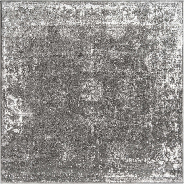 Dark Gray 3' 1 x 3' 1 Sofia Square Area Rug Durable Easy Clean Stain Resistant Unique Carpet for Affordable Interior Home Design for Sale at Rug Engine