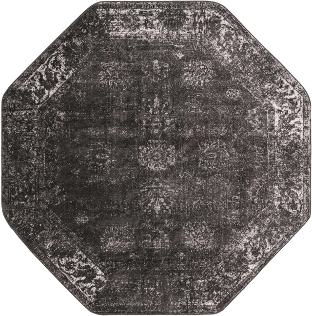 Dark Gray 7' 10 x 7' 10 Sofia Octagon Area Rug Durable Easy Clean Stain Resistant Unique Carpet for Affordable Interior Home Design for Sale at Rug Engine