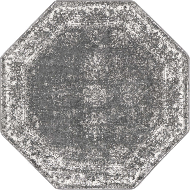 Dark Gray 4' 1 x 4' 1 Sofia Octagon Area Rug Durable Easy Clean Stain Resistant Unique Carpet for Affordable Interior Home Design for Sale at Rug Engine