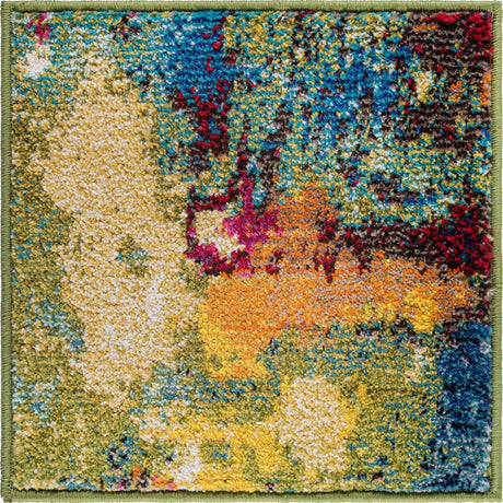 Multicolor 1' 4 x 1' 4 Estrella Sample Area Rug 100% Polypropylene Non-Shedding Stain Resistant Carpet Colorful Modern Abstract Design Easy Clean for Home Decor for Sale at Rug Engine