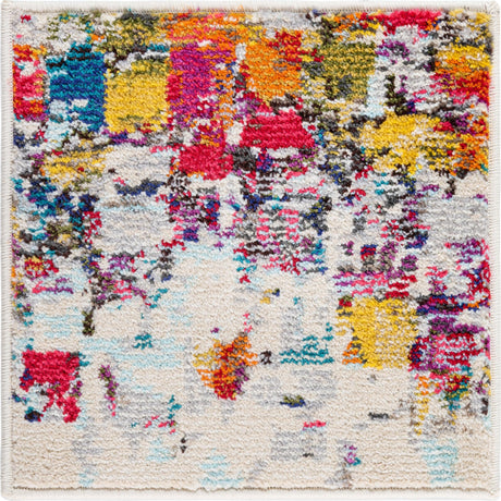 Multicolor 1' 4 x 1' 4 Estrella Sample Area Rug 100% Polypropylene Non-Shedding Stain Resistant Carpet Colorful Modern Abstract Design Easy Clean for Home Decor for Sale at Rug Engine