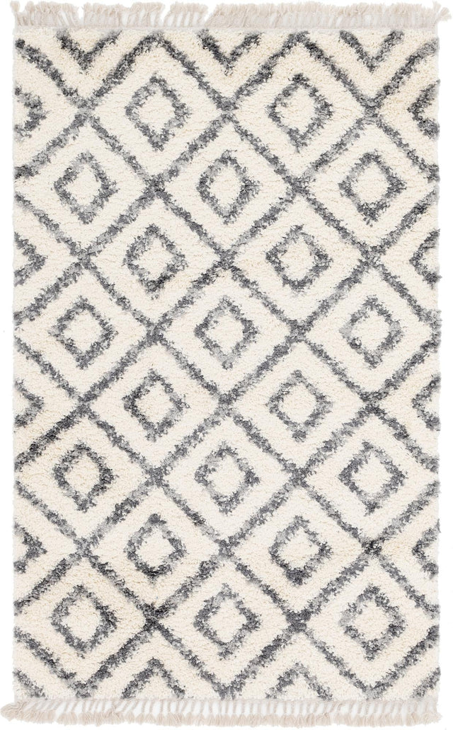 Ivory 1' 4 x 1' 4 Hygge Shag Sample Area Rug Thick Soft Touch Fluffy & Plush Shaggy Pile 100% Polypropylene With Jute Backing Modern Carpet for Sale at Rug Engine